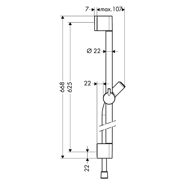 Hansgrohe Brausenstange Unica'C 650mm chrom mit Isiflex B 1600mm