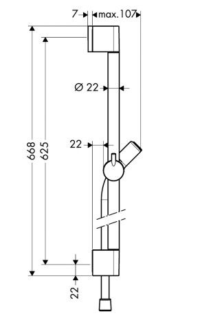 Hansgrohe Brausenstange Unica'C 650mm chrom mit Isiflex B 1600mm