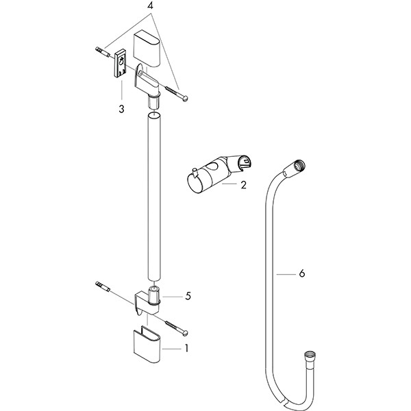 Hansgrohe Brausenstange Unica'C 650mm chrom mit Isiflex B 1600mm
