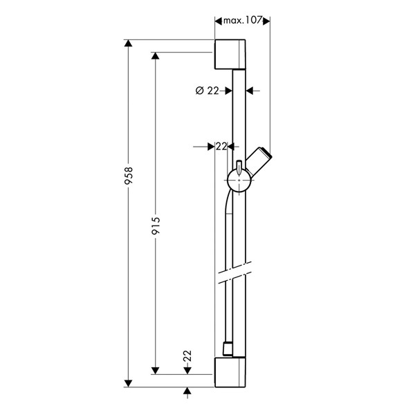 Hansgrohe Brausenstange Unica'C 900mm chrom mit Isiflex B 1600mm