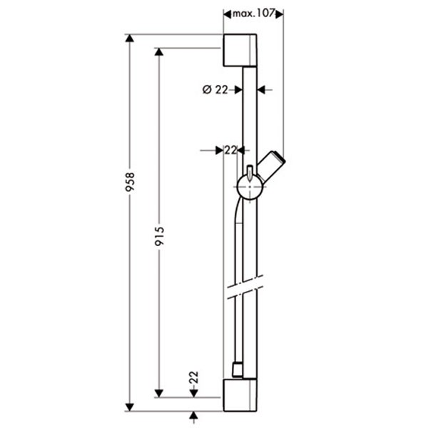 Hansgrohe Brausenstange Unica'C 900mm chrom mit Isiflex B 1600mm