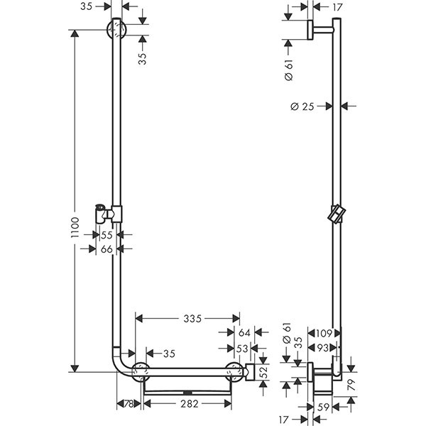 Hansgrohe Brausenstange Unica Comfort 1100mm L weiss/chrom