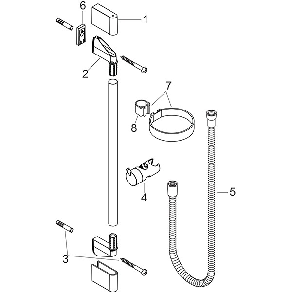 Hansgrohe Brausenstange Unica'Crometta 900mm chrom mit Metaflex 1600mm