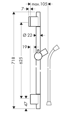 Hansgrohe Brausenstange Unica'S Puro 650mm chrom