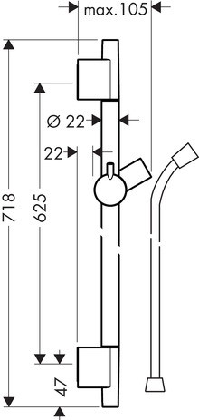 Hansgrohe Brausenstange Unica'S Puro 650mm mattschwarz