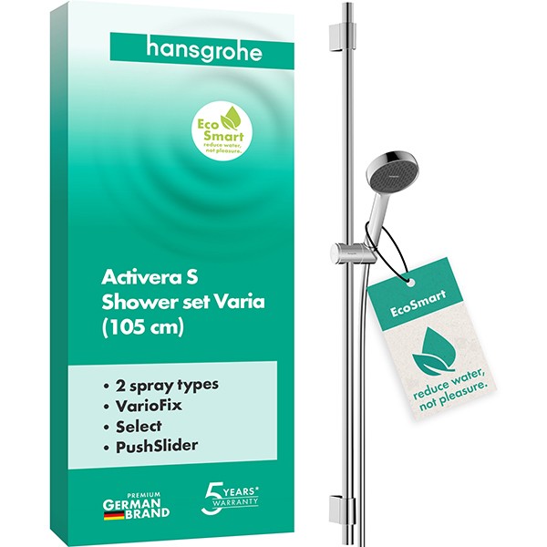Hansgrohe Brauseset Activera Select S 95 2jet  EcoSmart mit Brausestange Typ105 chrom