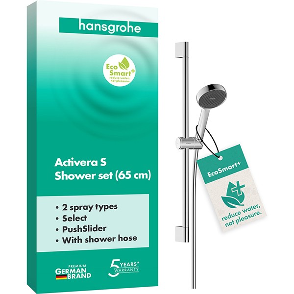 Hansgrohe Brauseset Activera Select S 95 2jet  EcoSmart+ mit Brausestange Typ 65 chrom