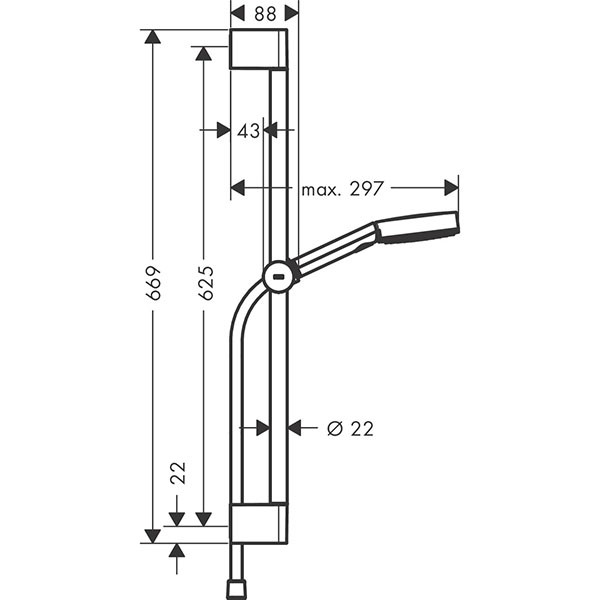 Hansgrohe Brauseset Pulsify 105 3jet Relaxation EcoSmart m.Brausestange 650 mattschwarz