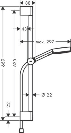Hansgrohe Brauseset Pulsify 105 3jet Relaxation EcoSmart m.Brausestange 650 mattschwarz