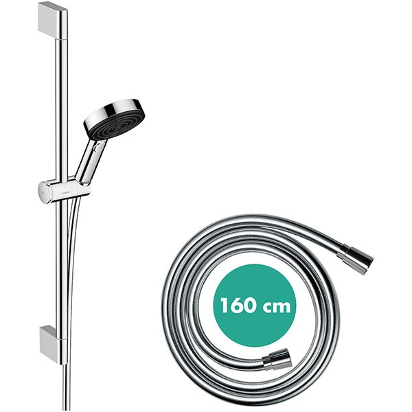 Hansgrohe Brauseset Pulsify 105 3jet Relaxation mit Brausestange 650mm chrom