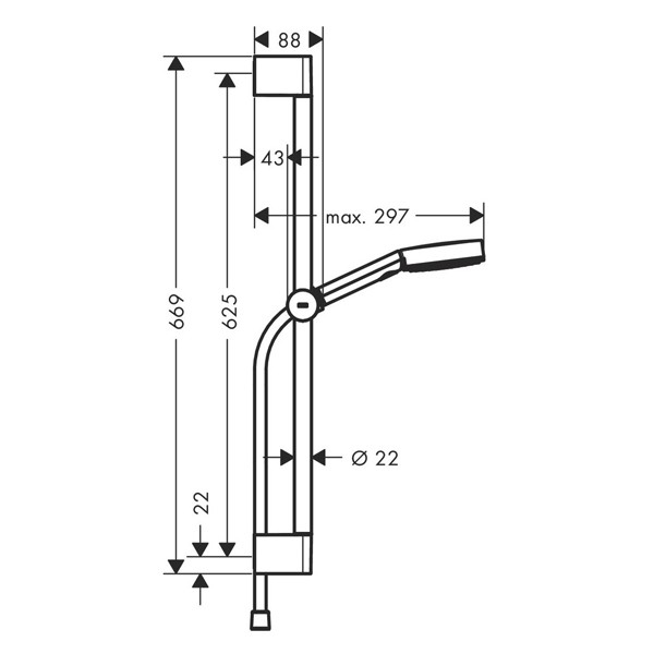 HG Brauseset Pulsify 105 3jet Relaxation mit Brausestange 650mm mattschwarz