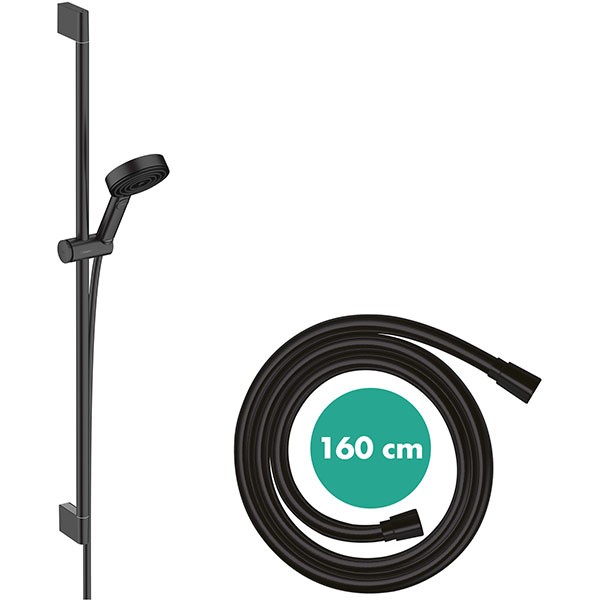 Hansgrohe Brauseset Pulsify 105 3jet Relaxation mit Brausestange 900mm mattschwarz