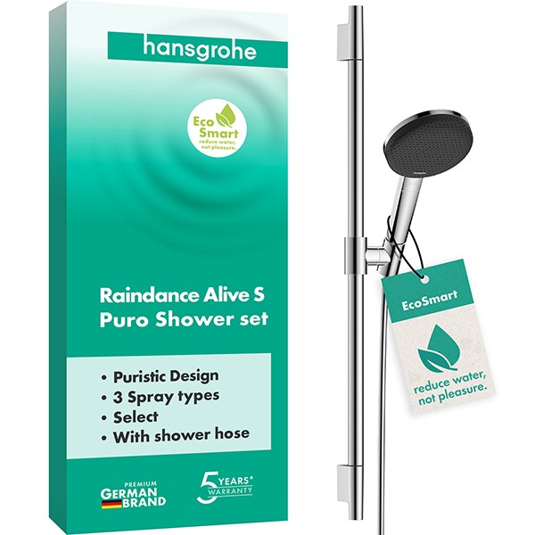 Hansgrohe Brauseset Raindance Alive Select S  125 3jet EcoSmart Uni.PuroS 650mm chrom