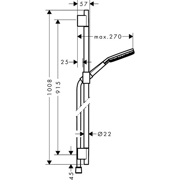 Hansgrohe Brauseset Raindance Alive Select S  125 3jet EcoSmart Uni.PuroS 900mm chrom