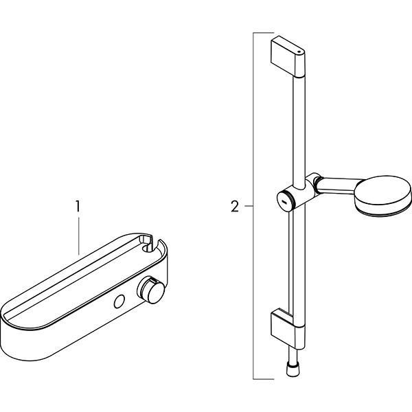 Hansgrohe Brausesystem Pulsify 105 Relaxation, Brausethermostat, Stange 650mm, chrom