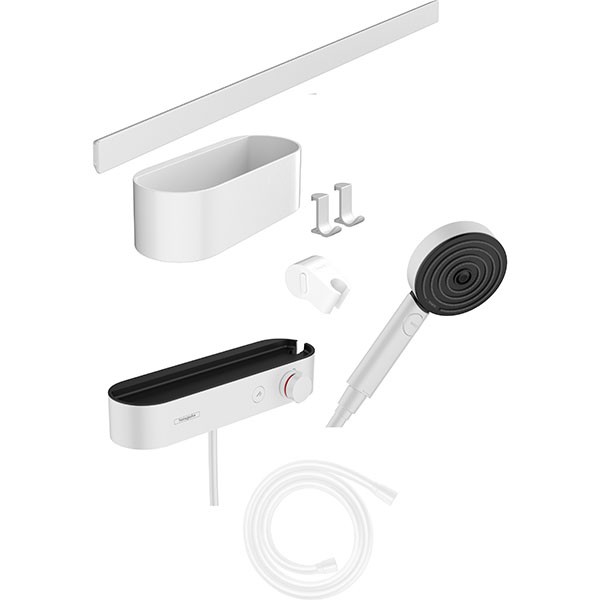 Hansgrohe Bundle WallStoris 105 3jet Brausethermosstat 700 mattweiss