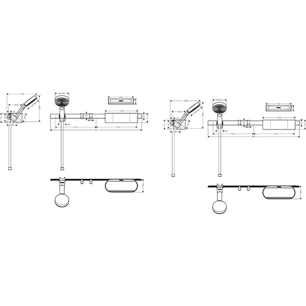 Hansgrohe Bundle WallStoris 105 3jetEco U'Pl 700 mattschwarz