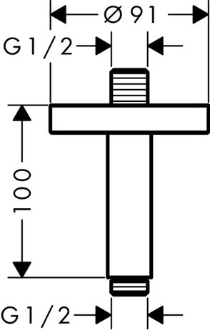 Hansgrohe Decken-Anschlussstück Axor DN15 100mm BN