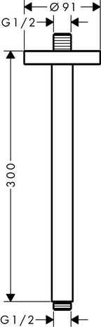 Hansgrohe Decken-Anschlussstück Axor DN15 300mm BN