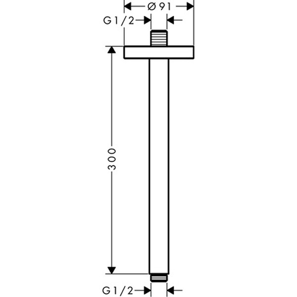 Hansgrohe Decken-Anschlussstück Axor DN15 300mm BN