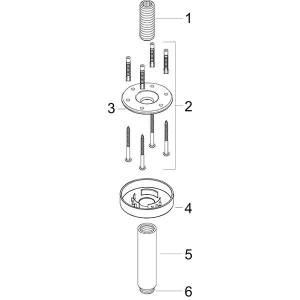 Hansgrohe Decken-Anschlussstück S DN15 100mm chrom