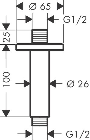 Hansgrohe Decken-Anschlussstück Vernis Blend DN15 100mm mattschwarz