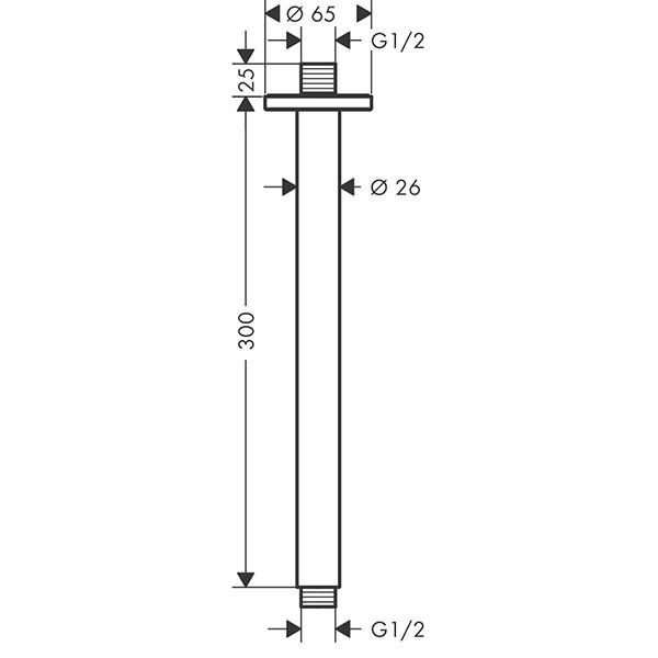 Hansgrohe Decken-Anschlussstück Vernis Blend DN15 300mm chrom