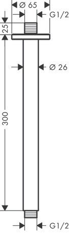 Hansgrohe Decken-Anschlussstück Vernis Blend DN15 300mm mattschwarz