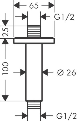Hansgrohe Decken-Anschlussstück Vernis Shape DN15 100mm mattschwarz