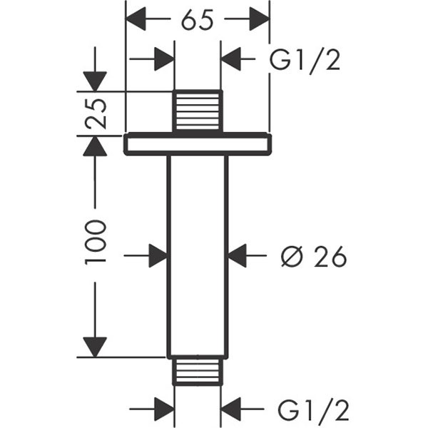 Hansgrohe Decken-Anschlussstück Vernis Shape DN15 100mm mattschwarz