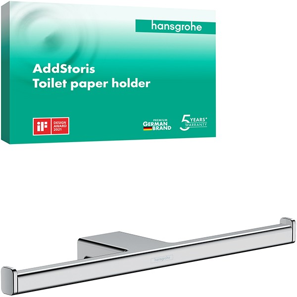 Hansgrohe Doppel-Papierrollenhalter AddStoris chrom ohne Deckel
