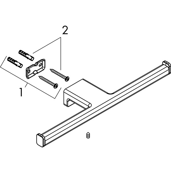 Hansgrohe Doppel-Papierrollenhalter AddStoris mattweiss ohne Deckel