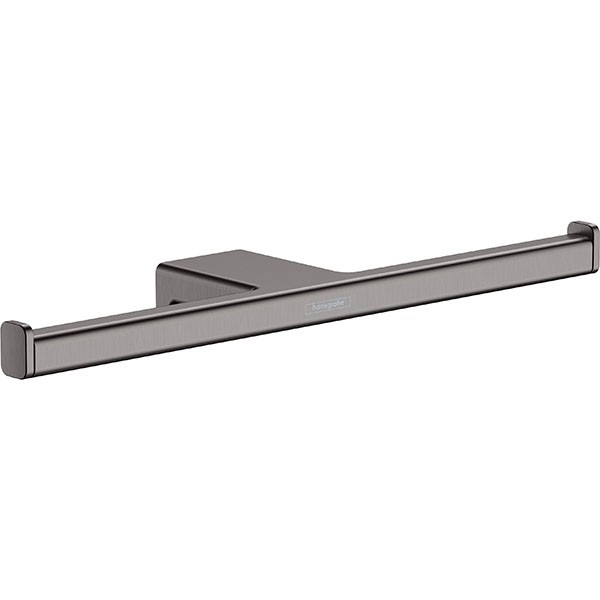 Hansgrohe Doppel-Papierrollenhalter AddStoris brushed black chrome ohne Deckel