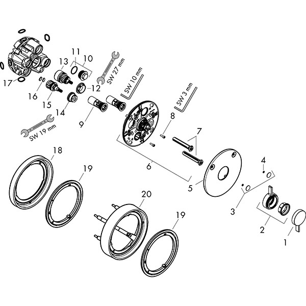 Hansgrohe DuoTurn S Mischer Unterputz für 2 Verbraucher Mattschwarz