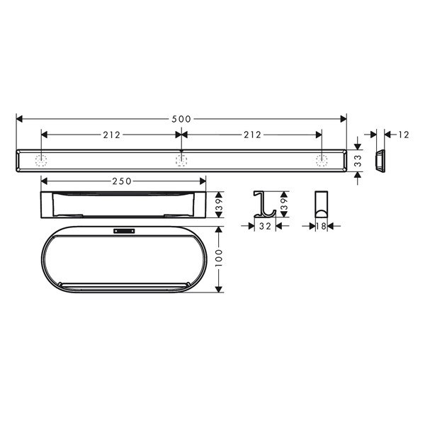 HG Duschset WallStoris mattschwarz