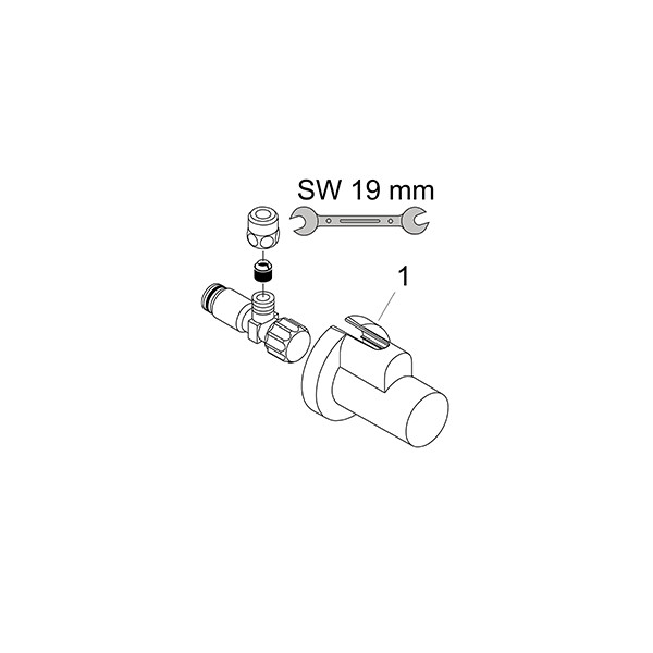 Hansgrohe Eckventil chrom mit Schuber und Quetschverschraubung