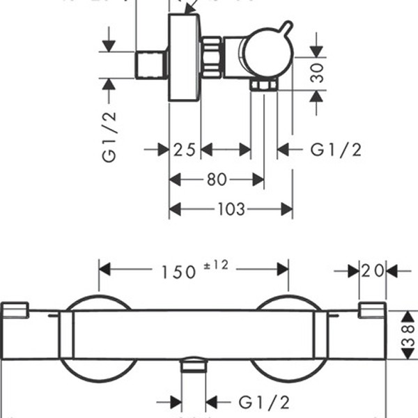Hansgrohe Ecostat Brausethermostat Comfort Aufputz polished gold optic 13116990