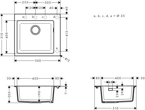 Hansgrohe Einbauspüle 450 S510-F450 GS