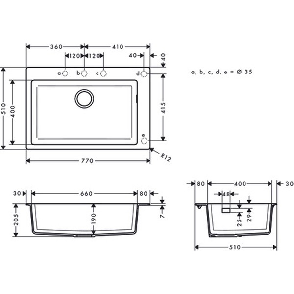 Hansgrohe Einbauspüle 660 S510-F660 BG