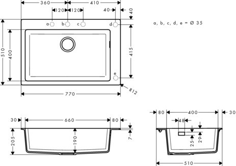 Hansgrohe Einbauspüle 660 S510-F660 BG