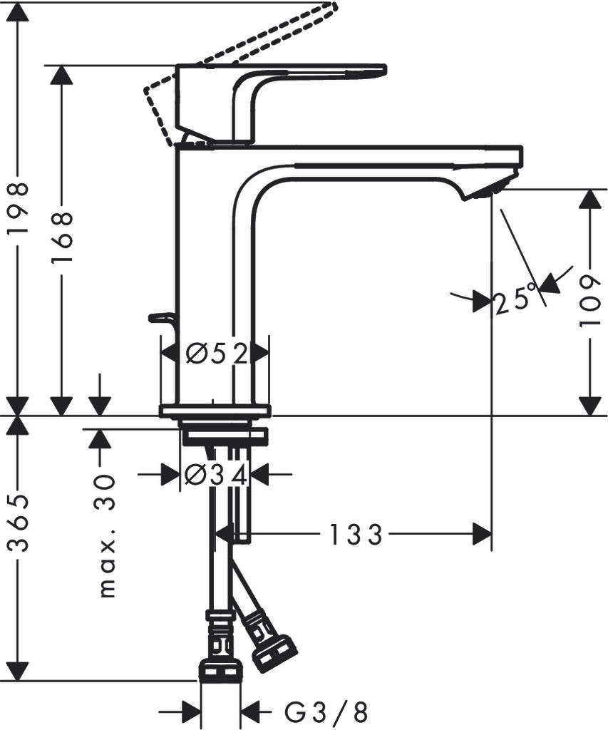 Hansgrohe Einhebel-Waschtischmischer Rebris E 110 CoolStart o.Zugstange MSW
