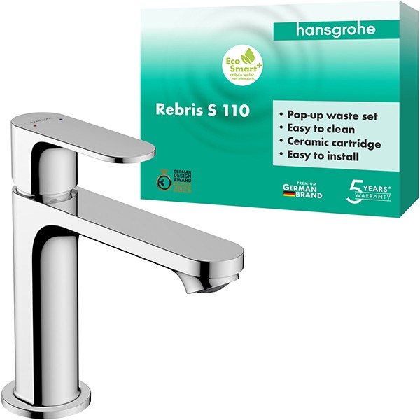 Hansgrohe Einhebel-Waschtischmischer Rebris S 110 m.Zugstange chrom