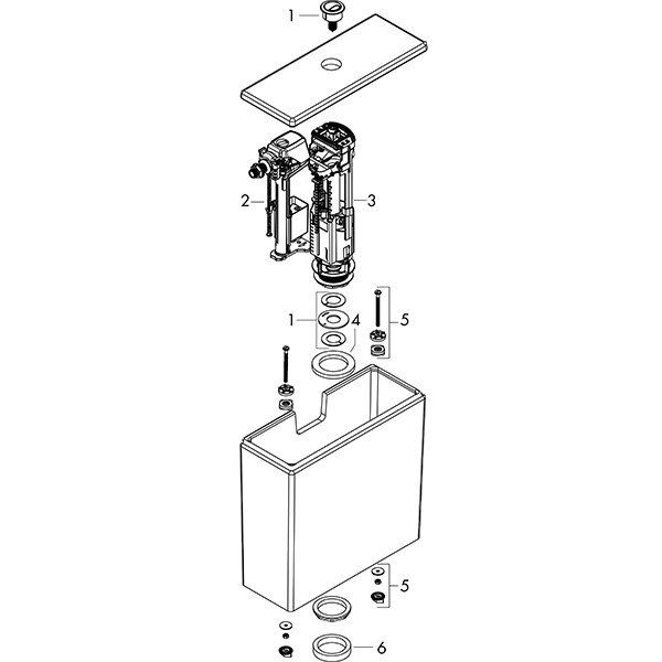 Hansgrohe EluPura Original Q Aufsatzspülkasten mit seitlichem Wasseranschluss Weiß