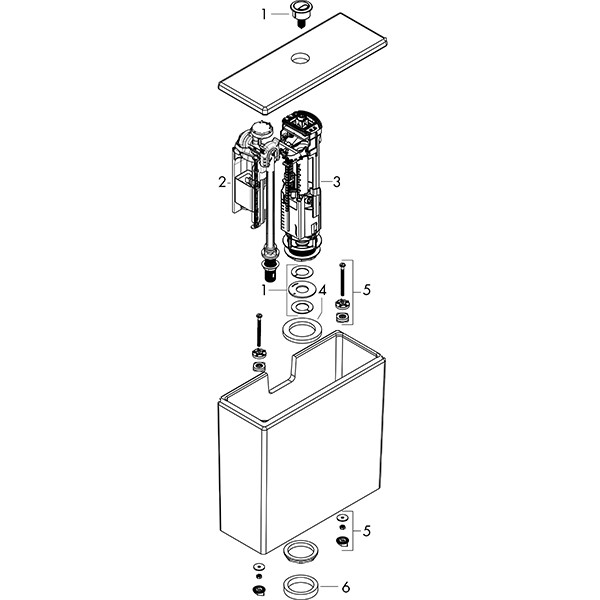 Hansgrohe EluPura Original Q Aufsatzspülkasten mit Wasseranschluss unten UK Weiß