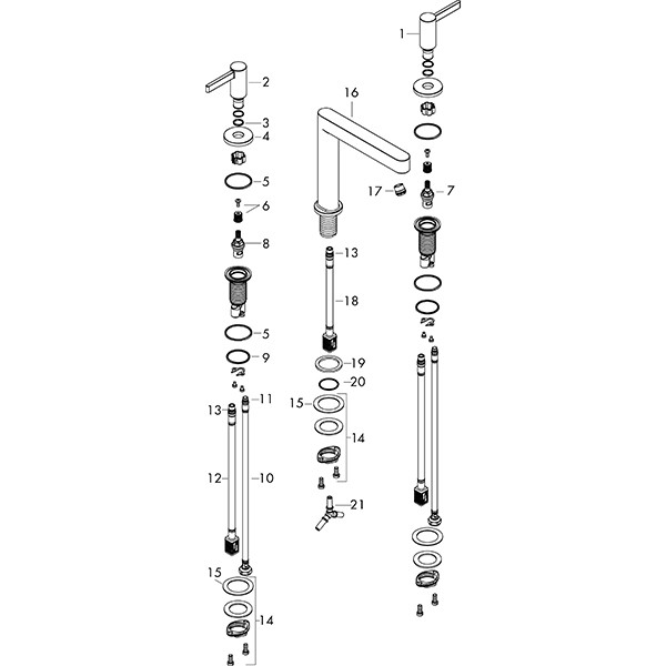 Hansgrohe 3-Loch Waschtischarmatur 110 Finoris mit Push-Open Ablaufgarnitur mattschwarz