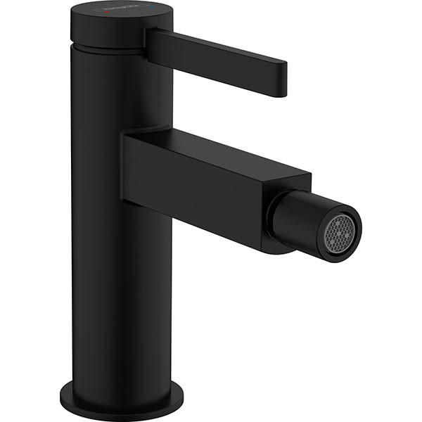 Hansgrohe Bidetmischer Finoris mit Push-Open Ablaufgarnitur mattschwarz