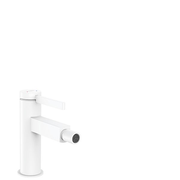 Hansgrohe Bidetmischer Finoris mit Push-Open Ablaufgarnitur mattweiss