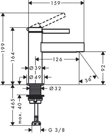 HG Standventil 100 Finoris ohne Ablaufgarnitur mattschwarz