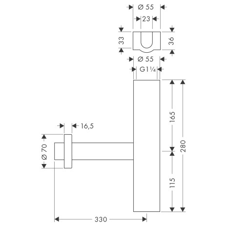 Hansgrohe Flowstar Premium-Siphon 1 1/4" nickel gebürstet 52100820