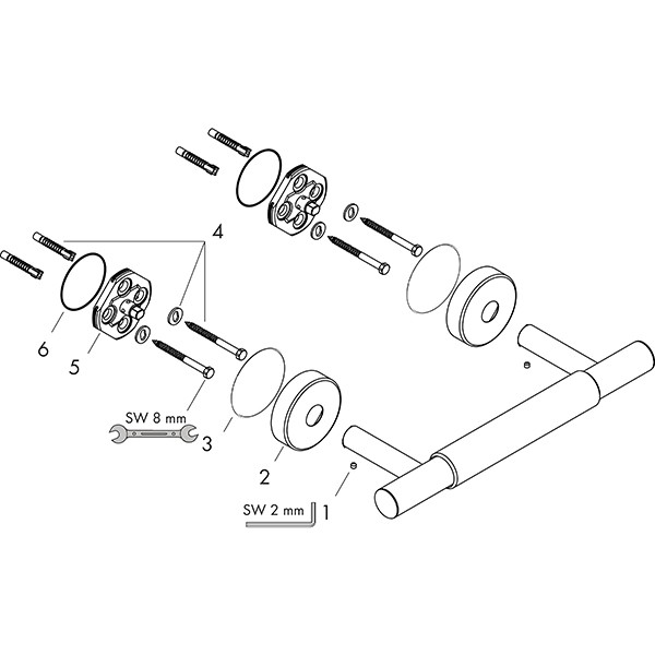 Hansgrohe Fussstützen Comfort chrom 